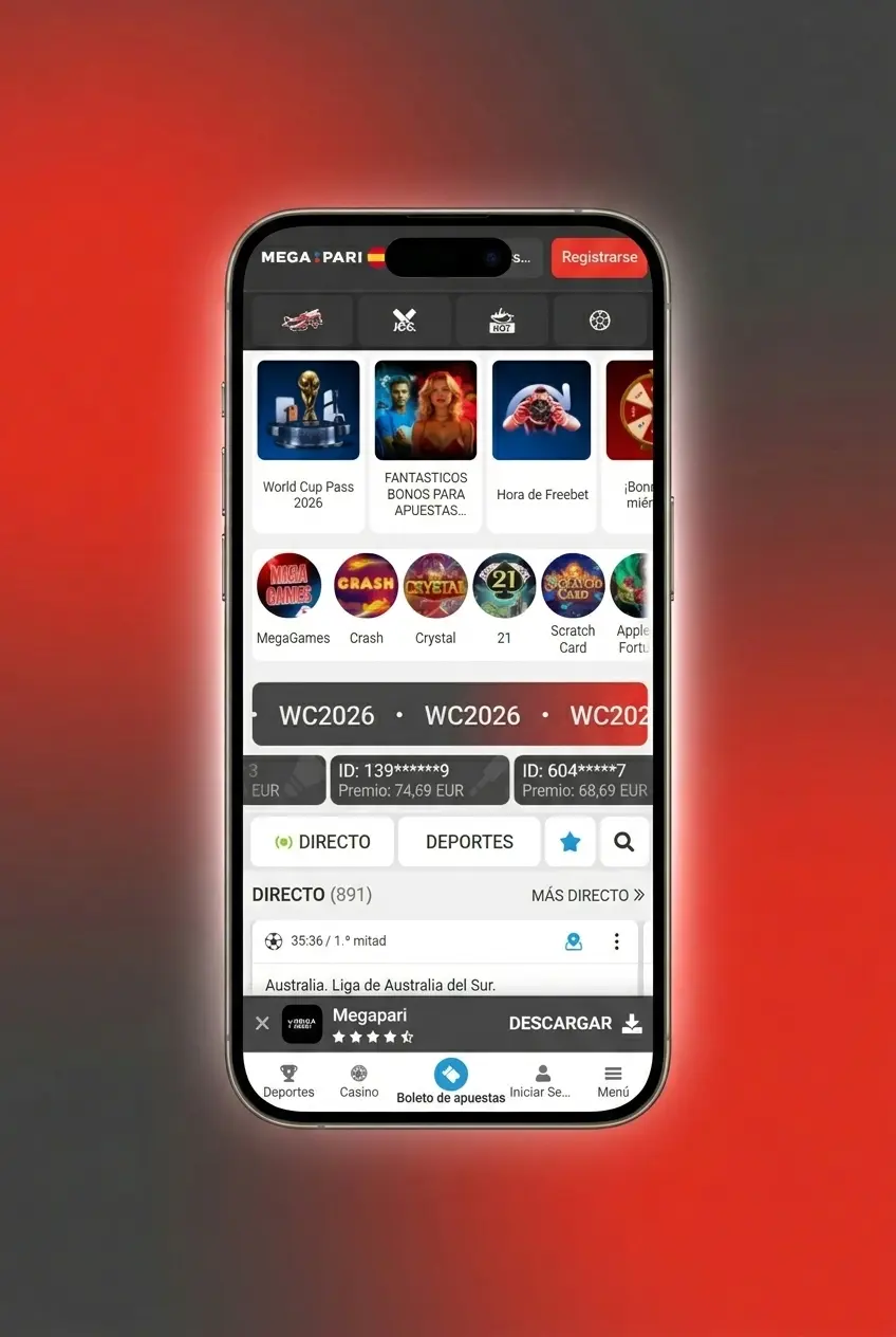 Pasos para activar bonos de bienvenida en MegaPari desde registro hasta depósito mínimo de 10 EUR